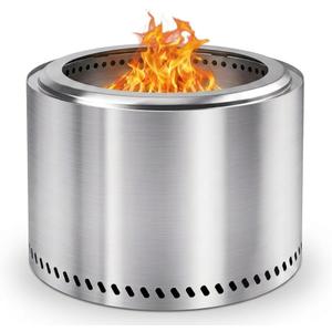Smokeless Firepit, 22cm Fire Pit for Camping with Patented Technology, Portable Fire Pit for Outside with Steel Grill Rack, Fire Poker, and Bag, Easy Setup and Storage