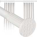 Tension Curtain Rod 51128 In(10Ft), No Drill Shower Curtain Rod for Bathroom, Long Curtain Rod for Window Patio,Adjustable Heavy Duty Tension Rod Closet Rod Renter Friendly No Tools Never Rust, White