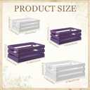 Novabright 4 Pcs Decorative Wooden Crates for Display, Purple & White Nesting Wood Crates with Handles, Rustic Farmhouse Storage Boxes for Wedding Birthday Home Decor Shelf Organization