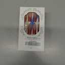 5 x Press On Nails Long Square Fake Glossy Glitter with Rhinestone & Pearl - French Tip Glue on Nails - Artificial, Valentines Day, Acrylic - 24Pcs (Standard)