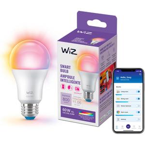 WiZ LED Smart Light Bulbs, Sunset to Sunrise Automation + Motion Detection + Control with Voice or App, Full Color A19 60W 800LM E26 Indoor, Matter Compatible - 1 Pack