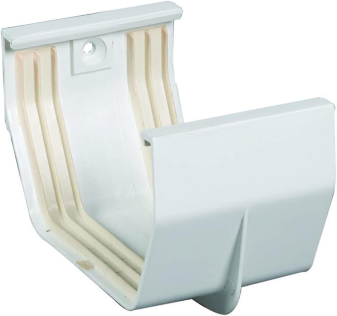 Amerimax T0505 Gutter Connector, Vinyl, White (No Size)