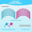 SYNCFUN Pool Toys Diving Rings, 2 Packs Swim Thru Rings Dive Pool Game Underwater for Kids for Summer Activities Party Gifts Outdoor