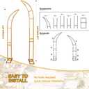 Curved Metal Wedding Arch Stand, Garden Arch Flower Stand Outdoor Indoor Use for Wedding Ceremony Birthday Anniversary Floral Stand Background Decoration 8.2FT and 6.9FT (Gold)