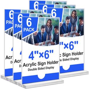 Acrylic Sign Holder 4x6 Vertical Plastic Signs Acrylic Frame Display Signs Table Stand Bulk 6 Pack Acrylic Sign Holder 4x6 Vertical Plastic Signs Acrylic Frame Display Signs Table Stand Bulk 6 Pack