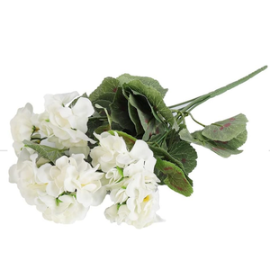 36cm Artificial Geranium Red Pink Flowers Plant Artificial Plants Artificial Flower for Wedding Garden Home Xmas Decor (Color : White)