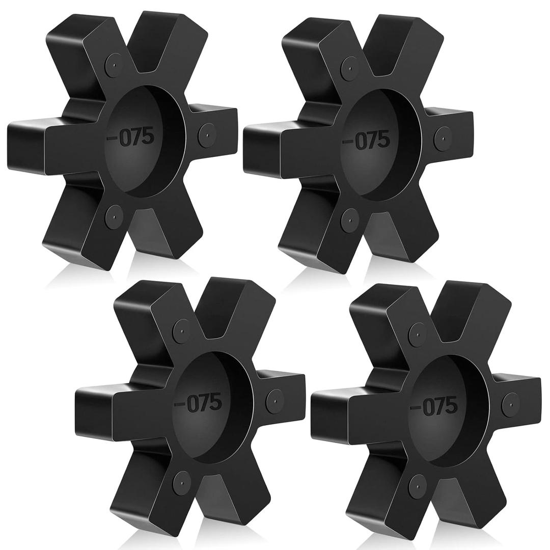 Flexible NBR Rubber Spider Insert Solid Spider Center Inserts Suitable for L Jaw Coupling Set, Black (4 Pcs, L075)