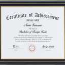 DOAI ART Diploma Frame 14 x 17 with Mat Black Solid Wood Display Document/Certificate 16x20 without Mat and Picture 17x14 with Black Over Gold Mat | Wall Hangers,HD Glass,Mahogany