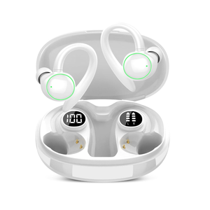 Wireless Earbuds, Bluetooth 5.3 Headphones Sport, Over Ear Buds With ENC Noise Cancelling Mic, 48H, Wireless Earphone With Earhooks, Stereo Deep Bass, IP7 Waterproof Headset for Workout Running, White