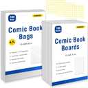 100ct Current Comic Book Bags and Boards-Reusable Boards,Bags 4.7 Mil Acid-Free Crystal Clear100 Comic Book Sleeves and 100 Thick Comic Book BoardsArchival QualityApplicable to Most Comic Books