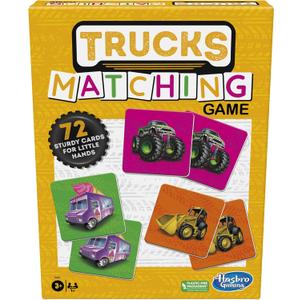 Hasbro Gaming Trucks Matching Game, Fun Preschool Board Game for 1+ Players, Memory Card Games for Kids, Set, Ages 3+ 