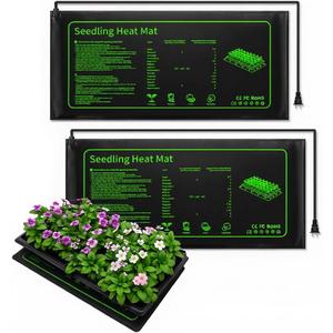 RooTrimmer 2 Pack Graphene Plant Heating Mat for 1020 Seedling Trays, 20W Waterproof Heating Pads for Seeds Germination and Microgreen Trays Thick and Reusable Gardening Gifts, 10×20"-2P