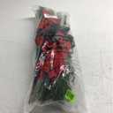 Hotop 6 Pcs Christmas Artificial Poinsettias Florals 19.6 Inch Large Christmas Poinsettia Decorations Red Green Christmas Flower Picks Stem for Christmas Tree Ornament Wreath DIY Xmas Party Decor