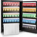 ORIENTOOLS Key Box 100 Position Steel Key Safe Cabinet, Wall Mount Key Holder Lock Box with Key Tags, Key Organizer Ideal for Home, Hotels, Valets and Office Key Storage, Black