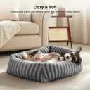 MIXJOY Dog Bed Medium Size Dog, Washable Medium Dogs Bed with Removable Cover, Soft Rectangle Doggy Ded Fluffy Plush Faux Fur Pet Bed with Anti-Slip Bottom, 30"x24"x8", Grey