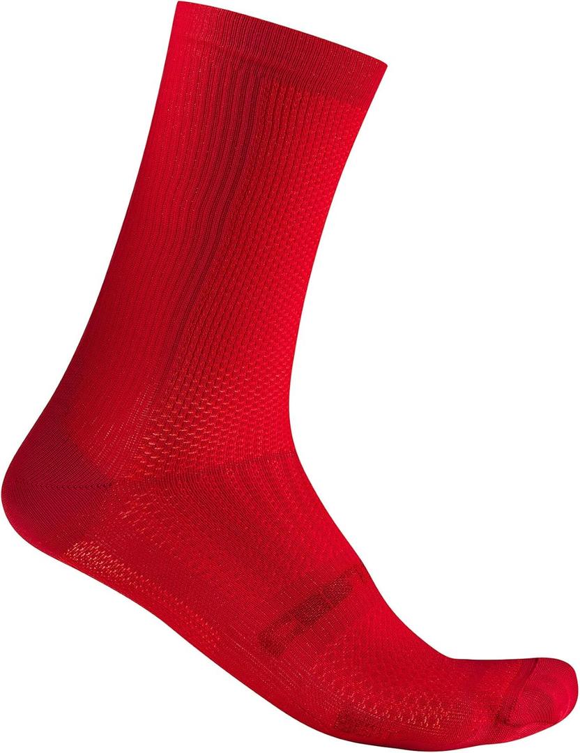 CASTELLI Mens Espresso 18 Sock, Moisture Wicking Performance Cycling Apparel Sock for Road & Gravel Biking (Large-X-Large, Rich Red)
