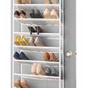 Whitmor 36 Pair Over the Door Shoe Organizer, 12 Tier Hanging Shoe Organizer, Heavy Duty Metal & Mesh Shoe Holder, Hanging Shoe Rack for Closet Organizer & Storage, 69"L x 21.7"W x 7.5"H, White