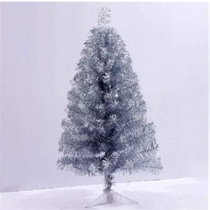 S-SSOY 2 Foot Christmas Trees Artificial Xmas Pine Tree with PVC Leg Stand Base Home Office Holiday Decoration (Silver)
