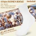 4 Pairs Grip Pilates Socks for Women Yoga Scrunch Slouch Non Slip Socks with Grippy Pilates Barre Workout Slipper 5-9