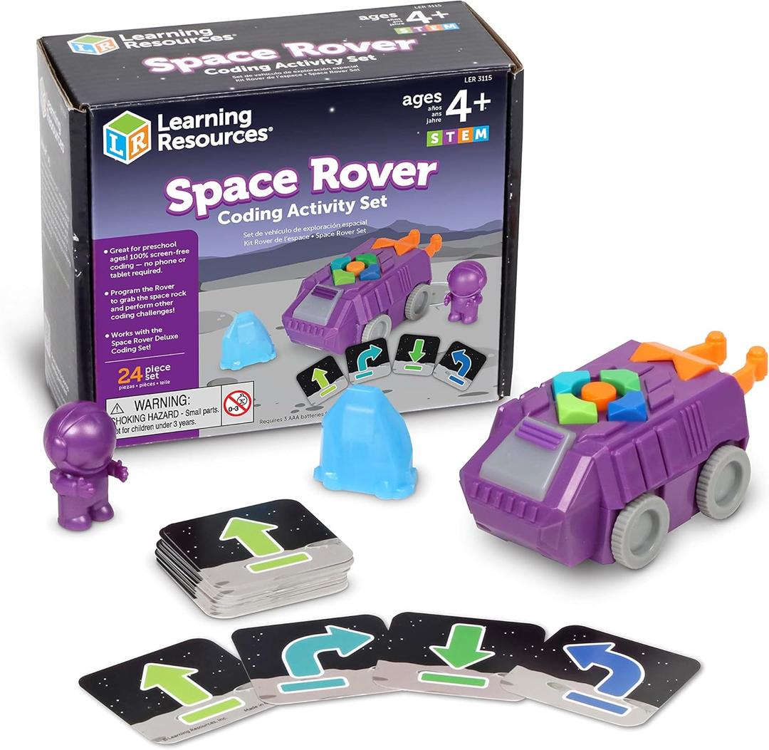 Learning Resources Space Rover Coding Set - Robotics for Kids, STEM Interactive Programming, Scientific Astronaut Toys, Engineering Gift Set, Games for Boys and Girls, Critical Thinking