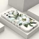 Samsung Galaxy S20 Ultra Case Creative Flower Pattern Design Dropproof Slim Protective for Galaxy S20 Ultra Phone Cover 6.9 inch-Cotton White