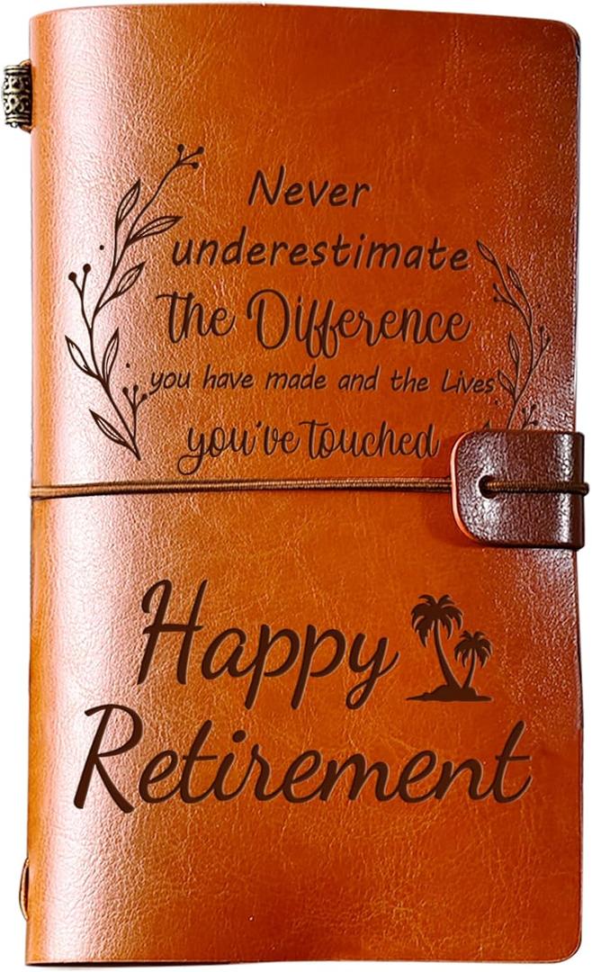 PRSTENLY Retirement Gifts for Women Men 2025- Retirement Gift for Woman Man 140 Page Leather Journal, Retired Going Away Goodbye Leaving Farewell Gifts for Coworkers Teacher Nurse Boss Pastor Doctors