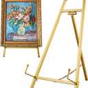 Metal Easel Stand,Table Top Easel Stand for Display Tripod Art Picture Mirror Modern Plate Holder for Display Book Photo Wedding Sign(Gold)  16.5"× 8.7" × 4.3"