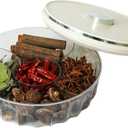 Round Spice Organizer Box with Lid  5-Compartment Clear Seasoning Container for Kitchen  BPA-Free Food Grade Storage for Herbs, Dried Chili, Star Anise & More