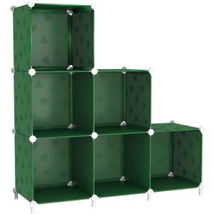 UNKU Cube Storage Organizer, 6 Cube Closet Organizer Storage Shelves, DIY Stackable Bookcase, Clothes Organizer Shelf for Closet, Bedroom, Living Room, Cabinet, Home, Office, Green