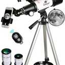 Gskyer Telescope, 70mm Aperture 400mm AZ Mount Astronomical Refracting Telescope for Kids Beginners - Travel Telescope with Carry Bag, Phone Adapter and Wireless Remote.