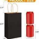 XPCARE 100Pcs Paper Gift Bags 5.25x3.25x8.25'', Small Paper Bags with Handles Bulk, Kraft Paper Bags for Birthday Party Favors, Shopping, Retail Black