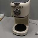 Nostalgia Classic Retro 10 Cup Coffee Maker - One-Touch Drip Brew, Reusable Filter - Anti-Drip, Auto Shutoff, & Time Display - Dishwasher Safe 50 oz Carafe - Cream