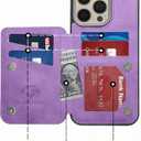 GUERNICA for iPhone 15 Pro Max Wallet Case with RFID Blocking Card Holder for Women Men, Kickstand Shockproof Phone Case for iPhone 15 Pro Max(6.7"),Light Purple