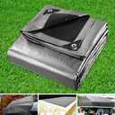 40x60 Heavy Duty Tarp Cove Multi Purpose Protective Cover - Durable, Waterproof, Weather Proof, Rip and Tear Resistant - Extra Thick 12 Mil Polyethylene, Siver/Black