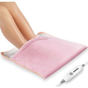 Foot Warmer Electric, Heating Pad King Size Ultra Soft Flannel, Extra Large for Bed, Abdomen, Feet, Back, Cramp, Office/Home Under Desk, 10ft Cord, Auto Off, 22" x 20" - Pink