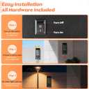 2-Pack 20" Large Outdoor Solar Wall Lights With Dusk to Dawn Sensor, 8000mAh Metal Modern Outside Wall Sconce with Tempered Glass for House, Exterior Porch Lamps Wall Mount,E12 Bulbs Included