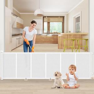 Upgrade 120 inch Retractable Baby Gates, EZIGO Extra Wide Baby Gate for Large Opening Extra Long Mesh Gate for Kids or Pet Dog Gate Child Safety Gate for Stairs Hallways Doorway Indoor Outdoor, White Upgrade 120 inch Retractable Baby Gates, EZIGO Extra Wide Baby Gate for Large Opening Extra Long Mesh Gate for Kids or Pet Dog Gate Child Safety Gate for Stairs Hallways Doorway Indoor Outdoor, White