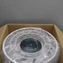 18 Inch Caged Ceiling Fan with Light, Low Profile Crystal Fandelier with Remote & App Control for Low Ceilings Flush Mount Installation Indoor, Bulb Included Antique White