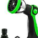 2 x Garden Hose Nozzle Spray Nozzle,10 Hose Metal Duty Watering Patterns Thumb Control On Off Valve, High Pressure Nozzle Sprayer for Watering Plants, Car Wash,Cleaning,Showering Pets, 4.8 x 8.5 x 2.6 inches