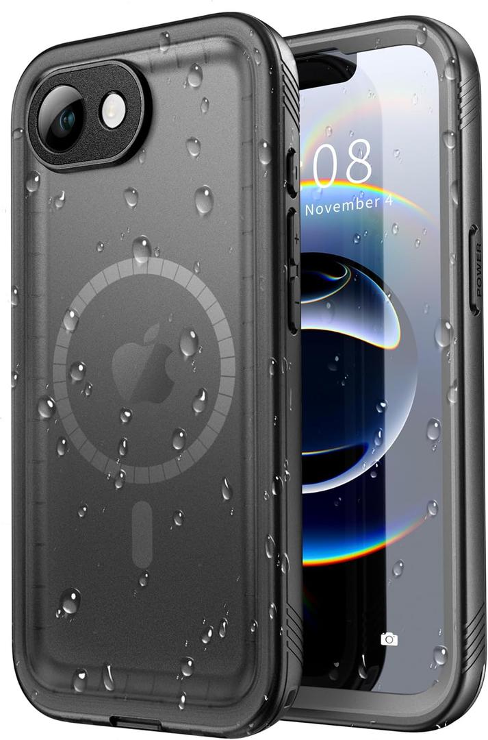 SPORTLINK for iPhone 16e Case/iPhone 17e Case, IP68 Waterproof Military Protective Full Body Heavy Duty Shockproof 360 Sealed Dustproof with Camera Screen Protector Cover for i Phone 16 e 6.1" Black