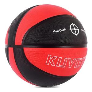 KUYOTQ Official Size 7 Basketball 29.5" Black Red Thickened Rubber in&Outdoor Mens Basketball for Game Play(Deflated)