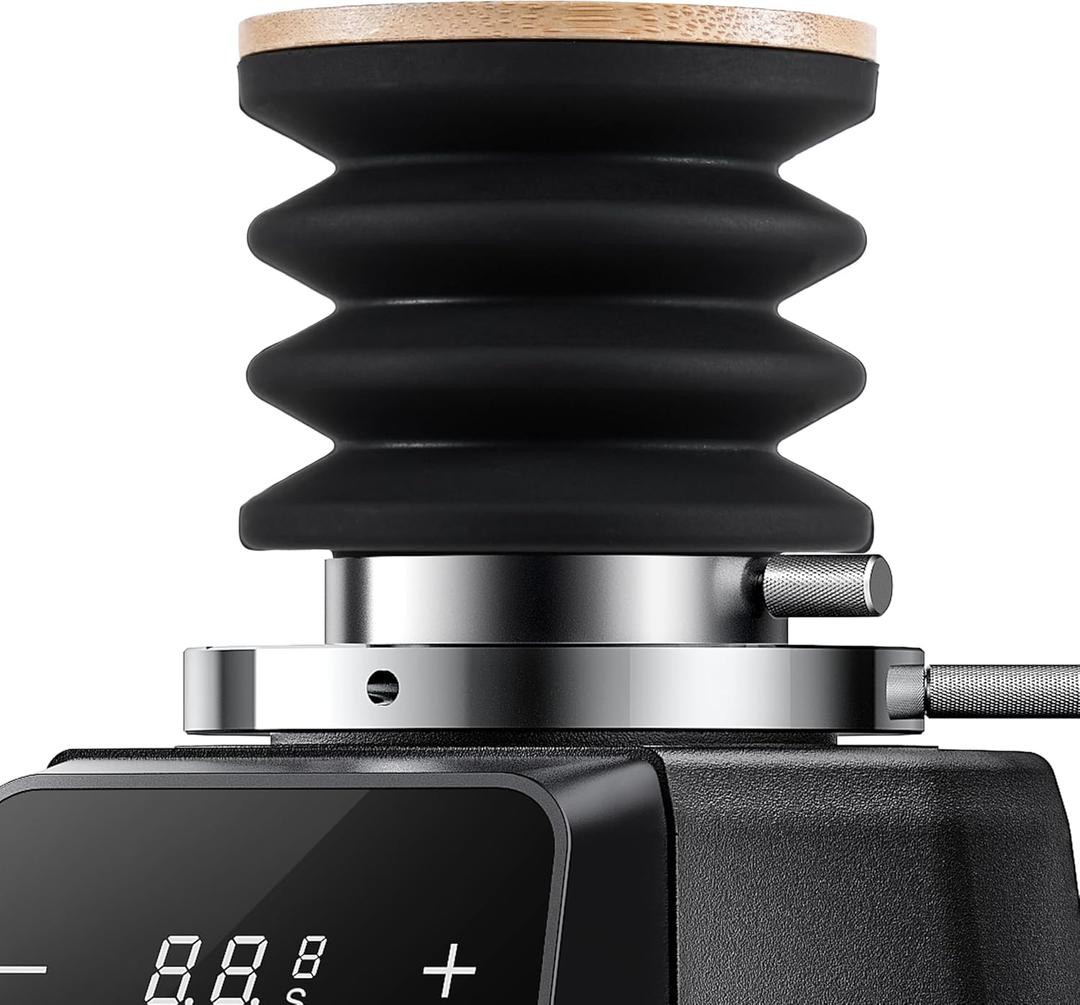 SHARDOR 64mm Coffee Grinder Single Dose Hopper, Silicone Bellow with Wooden Lid for Easy Cleaning and Single Dosing