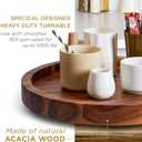 TIDITA 16" Acacia Wood Lazy Susan for Table Top - Wooden Turntable Serving Tray for Charcuterie Boards Cheese Board - Extra Large Black Round Lazy Susan Organizer - Kitchen Revolution for Cabinet