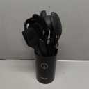 Silicone Cooking Utensils Set - 600F Heat Resistant, Nonstick Kitchen Utensil Set with Spatulas, Spoons, Whisk, Tongs, BPA Free, Dishwasher Safe, Black