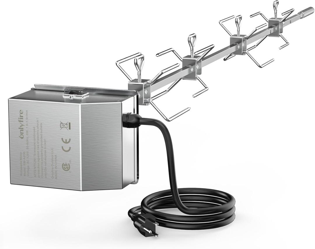 onlyfire Stainless Steel Rotisserie Kit for Weber Genesis 4&6 Burner Grills