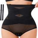 REYEOGO Tummy Control Shapewear for Women - Faja Body Shaper High Waist Butt Lifting Shapewear Panties (Medium, Black)