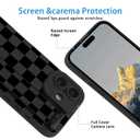 Lovmooful for iPhone 16 Case Cute Checkerboard Plaid-Black