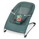 Ingenuity Stow & Go Compact Folding Baby Bouncer, Lightweight Portable Seat with Vibration, Green, Under 5 lbs