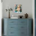 2 x Girl Room Wall Art Prints The Girl In The Sea And Fish Poster Canvas Art Wall Decor Picture For Bedroom Office Dorm Bathroom Wall Decor Aesthetic Home Artwork 8"  10" With Framed (MK04.)