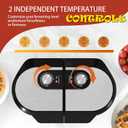 Double Waffle Maker, 6.5" Belgian Waffle Maker with 2 Independent Adjustable Temp Knobs, 1200W Waffle Iron with Nonstick Plates for Breakfast and Snacks, Easy to Clean, Stainless Steel, Black